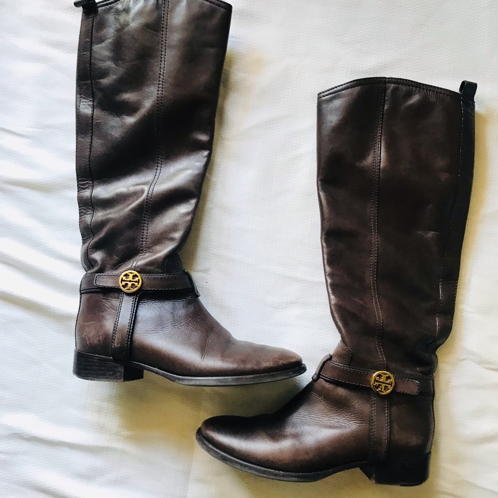 Tory Burch Brown Leather Riding Boots - Picture 2 of 11